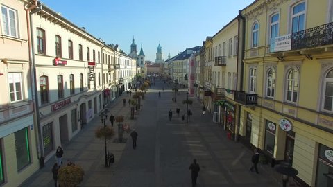 Lublin old town, Poland, 04 2017, Aerial Footage