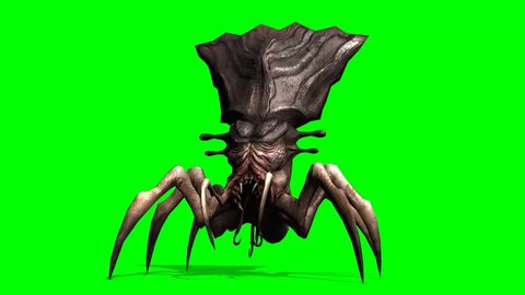 Spider alien monster creatur animation - green screen 