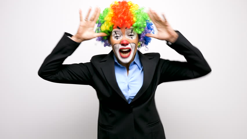 Clown in Business Suit Making Stock Footage Video (100% Royalty-free)  1006927711 | Shutterstock