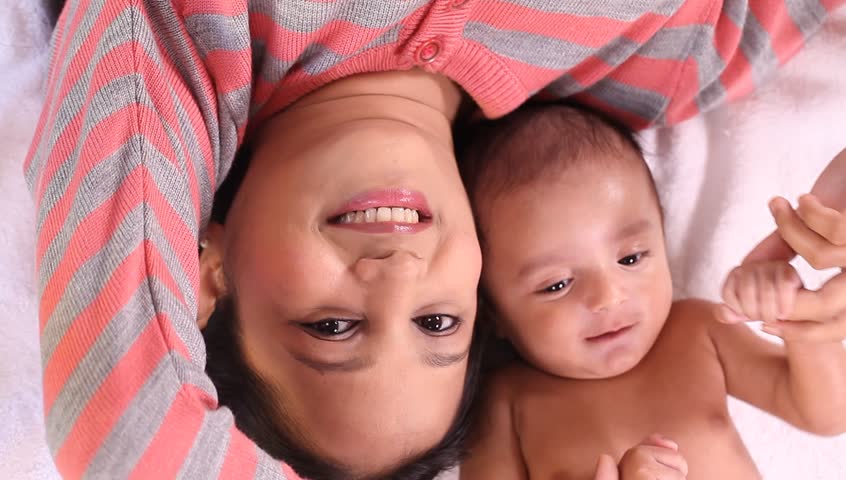 Mother and newborn baby love