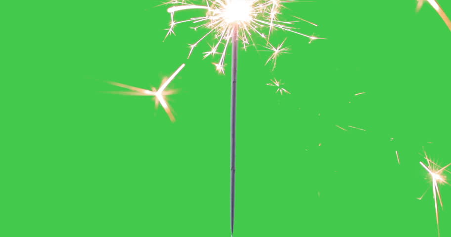 Sparkler isolated on green screen background HD footage video. Royalty-Free Stock Footage #1006936246