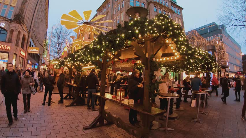 Wonderful Christmas Market in the Stock Footage Video (100% Royalty