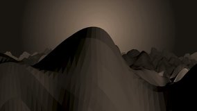 Low Poly Cave Tunnel Zoom at Glowing Light at End Animated 3D Rendered Video. Animated walk along raised ice path through endless ice cave, rendered natively. Realistic 3D animation