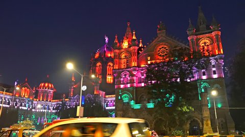 Chhatrapati Shivaji Terminus (CST) formerly Victoria Terminus in Mumbai,  UNESCO World Heritage, Headquarters of the Central Railway.
Circa January 26, 2018