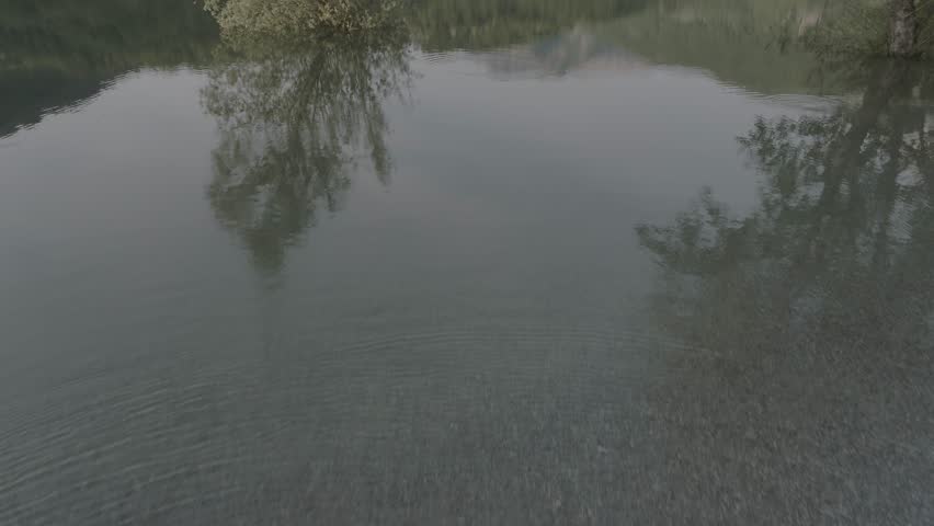 Aerial Drone Footage View of Lake in Carrara Italy // no video editing