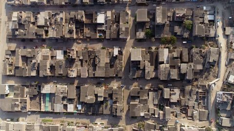 Slums in Lima, Peru, South America. Aerial Video footage