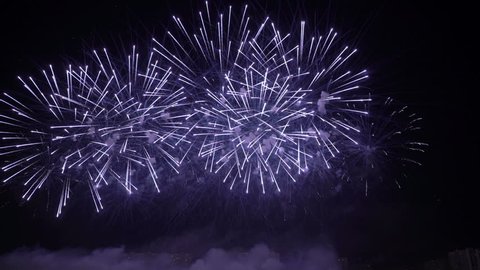 Firework - concept of finale of any holiday: Chinese new year, New year, Christmas, wedding, birthday, Valentines day, Thanksgiving, independence day and Brazilian carnival