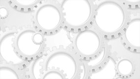 Abstract grey gears technology motion design. Seamless looping. Video animation Ultra HD 4K 3840x2160
