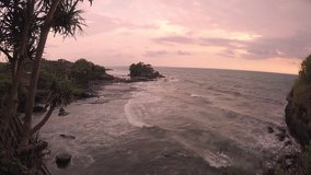 Romantic soft purple sunset and view on Indian Ocean