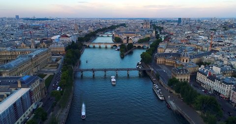 Paris Seine river aerial France