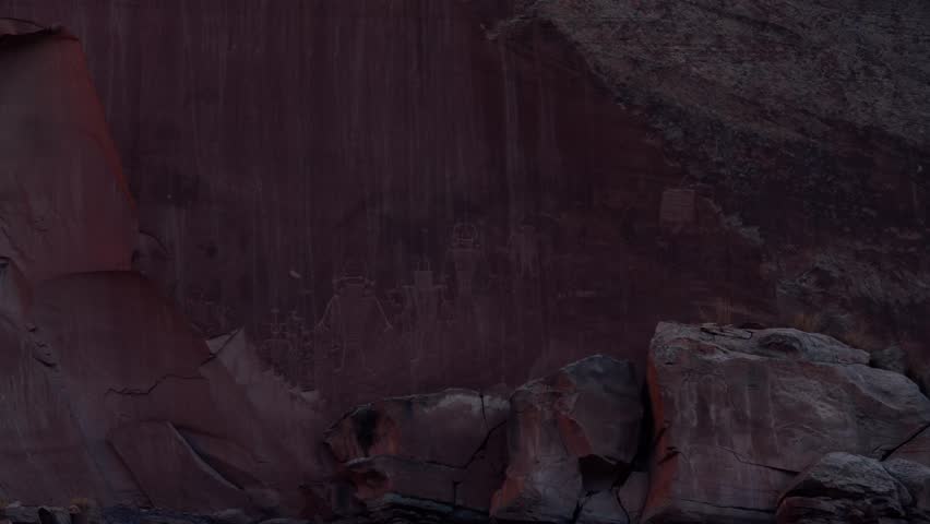 Freemont Petroglyphs in Capitol Reef National Park Utah. 