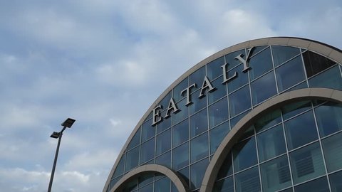 Rome, Italy - February 01, 2018: Eataly Rome facade seen from the train station
