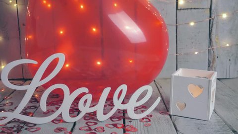 Slow Closeup Slide Shot Love Sign Stock Footage Video (100% Royalty