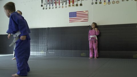 Children practicing Jiu-jitsu