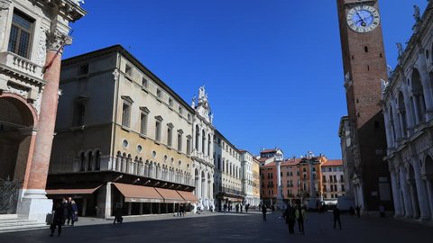 Vicenza, Italy - February 2018: Signori square Vicenza