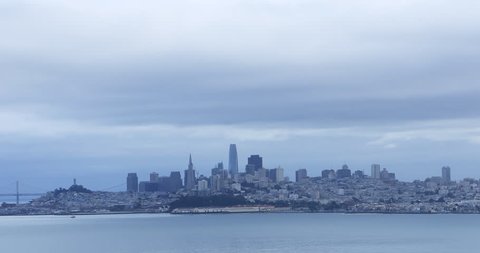 View of San Francisco skyline across the bay 4K