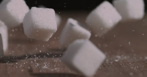 Sugar cubes falling super slow motion shot on Phantom Flex
