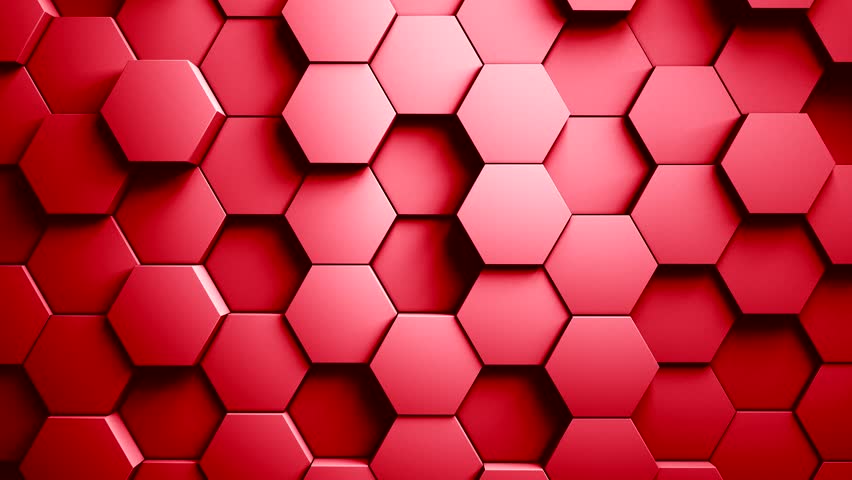 abstract hexagons background random motion red Stock Footage Video (100 ...