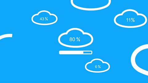 Animated cloud hosting, loading bar