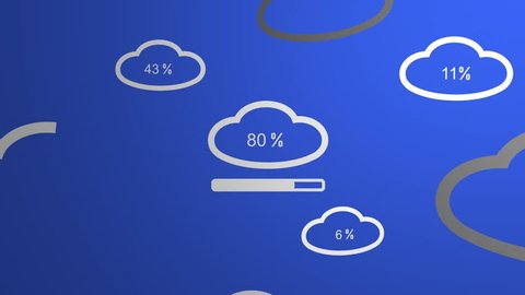 Animated cloud hosting, loading bar