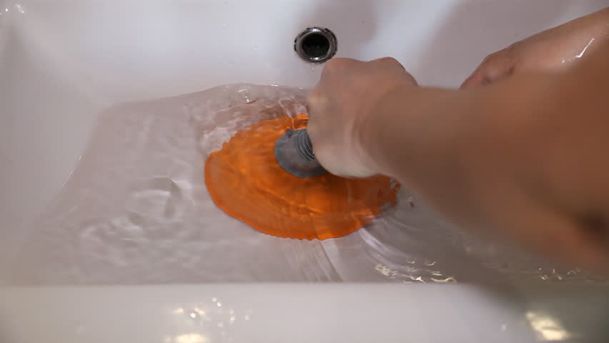 cleaning of blockages in the sink Royalty-Free Stock Footage #1007085973