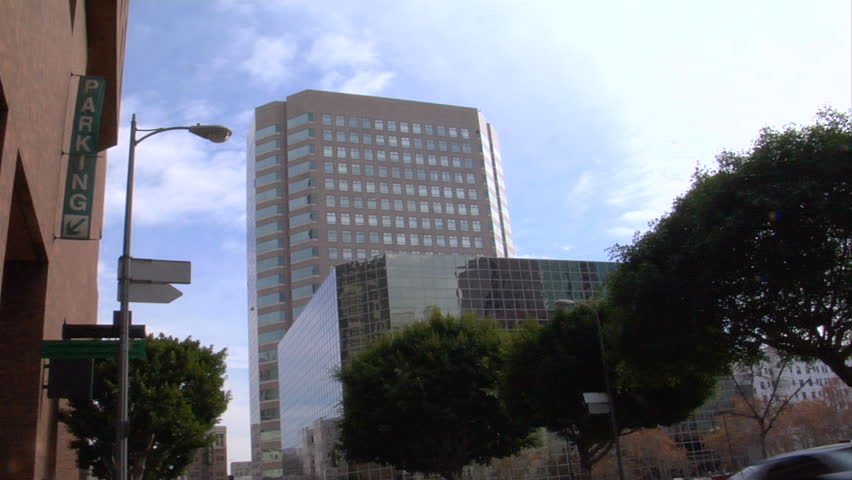 panning timelapse shot in downtown Los Angeles