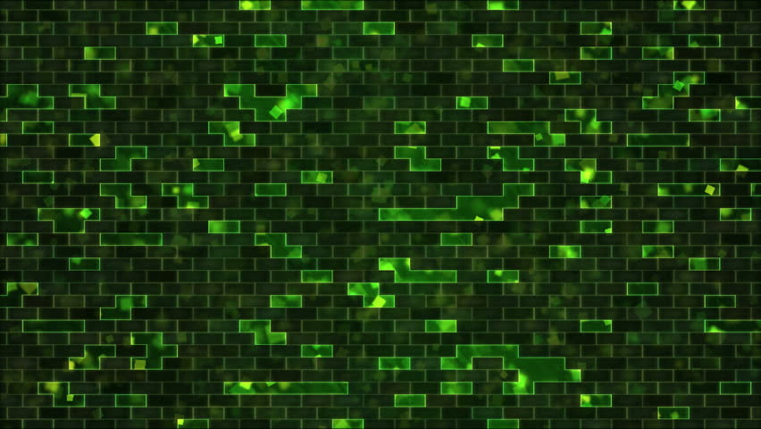 Scrolling Rectangle Bricks Background Animation - Loop Green