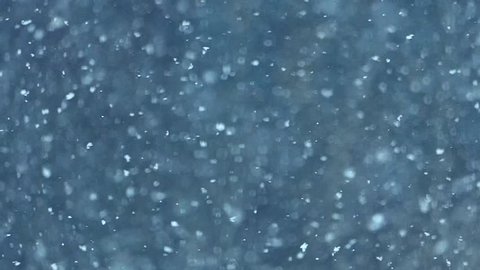 Slow motion snow falling, relaxing nature background, super-slow motion effect. 