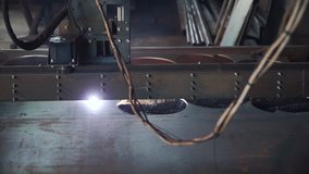 Industrial plasma machine cutting of metal plate. Clip. Cutting plate plasma cnc mc. Industrial laser cutter