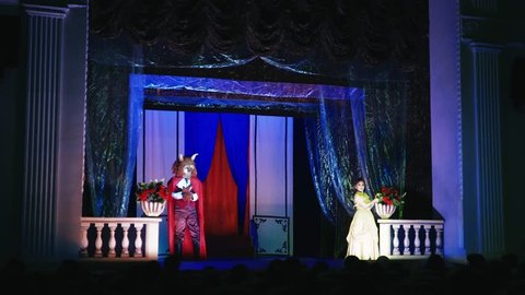 actors of the puppet theater - staging a fairy tale for young spectators
