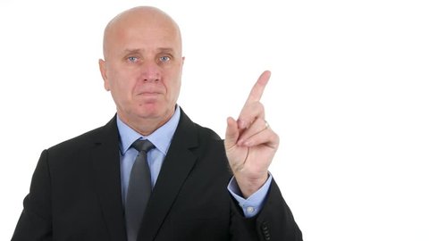 Serious Businessman Warning with a Negation Finger Sign Image Body Language