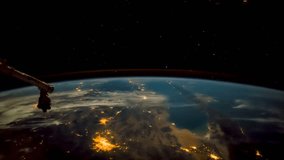 The movement of the earth's surface, taken from the space station. Elements Of This Video Furnished By Nasa.
