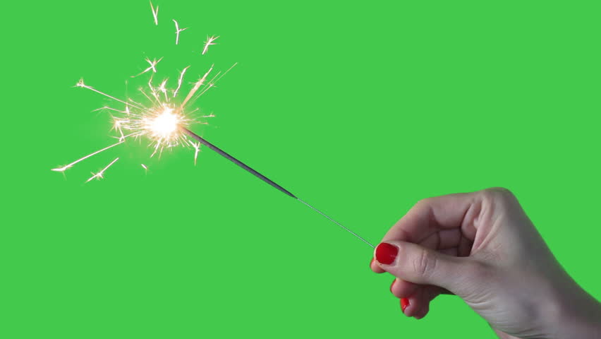 Hand holding sparkler HD footage isolated on green screen background. Royalty-Free Stock Footage #1007144131
