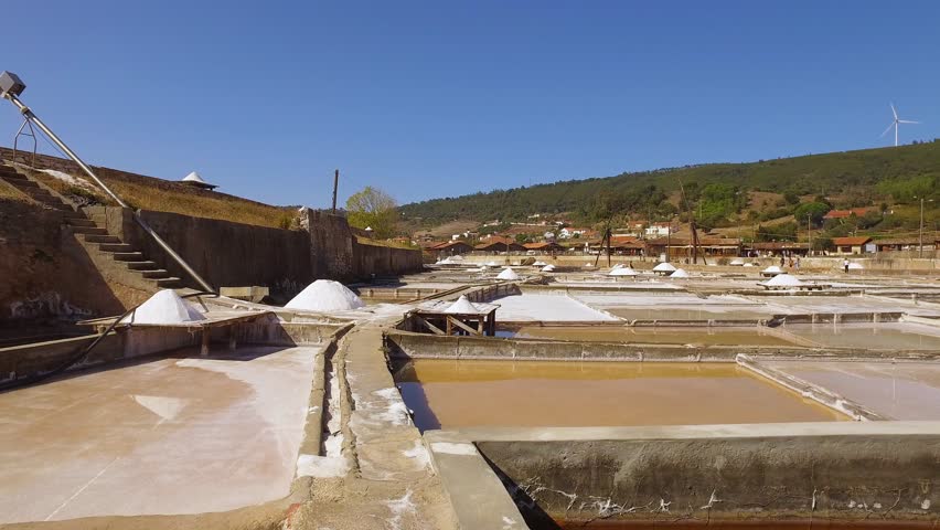Production of Food Salt by Evaporation Saline, Salinas de Rio Maior Portugal