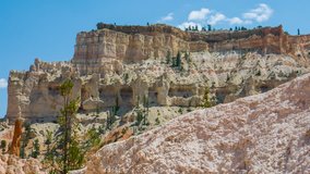 Sunny day in the Bryce Canyon National Park. Nature video. Amazing mountain landscape. Spectacular view at the cliffs. Breathtaking view of the canyon.  Utah. USA. 4K, 3840*2160, high bit rate, UHD