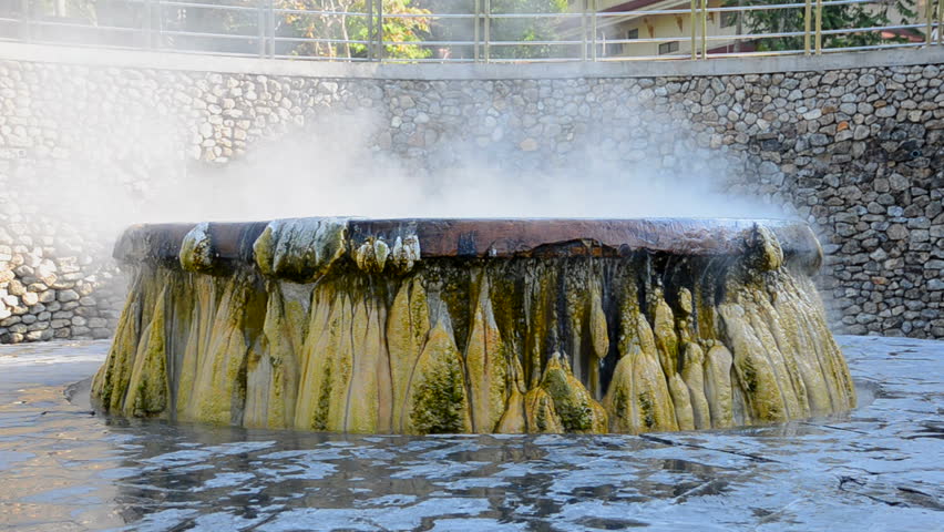 Hot spring pool at Raksawarin Public Park in Ranong, Southern Thailand