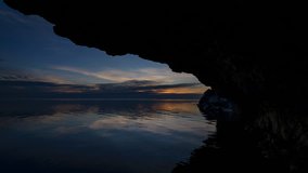 Beautiful sunrise from razelm lake Romania - 4k video