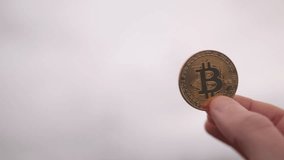 Gold BTC bitcoin cryptocurrency with renewable energy wind turbines in background  - Powered by Shutterstock - Get 15% off with code: PIKWIZARD15