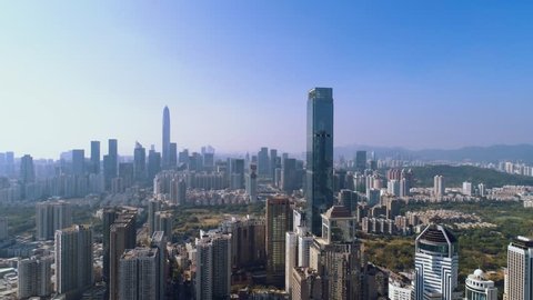 Daytime Aerial 4K Footage of Shenzhen, Guangdong, China shot with DJI Phantom 4 Pro