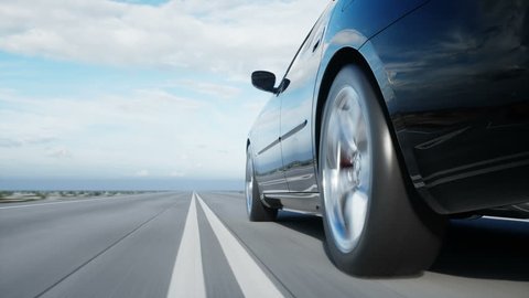 Voiture blanche de luxe sur autoroute, : vidéo de stock (100 % libre de