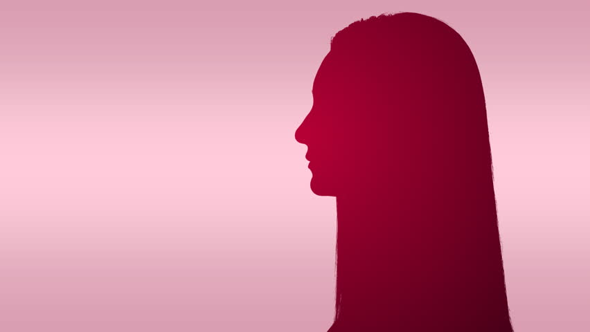 Woman/female blowing a single kiss Sideways silhouette of a woman/female blowing a kiss shown as a single kiss mark in red lipstick Royalty-Free Stock Footage #1007213299