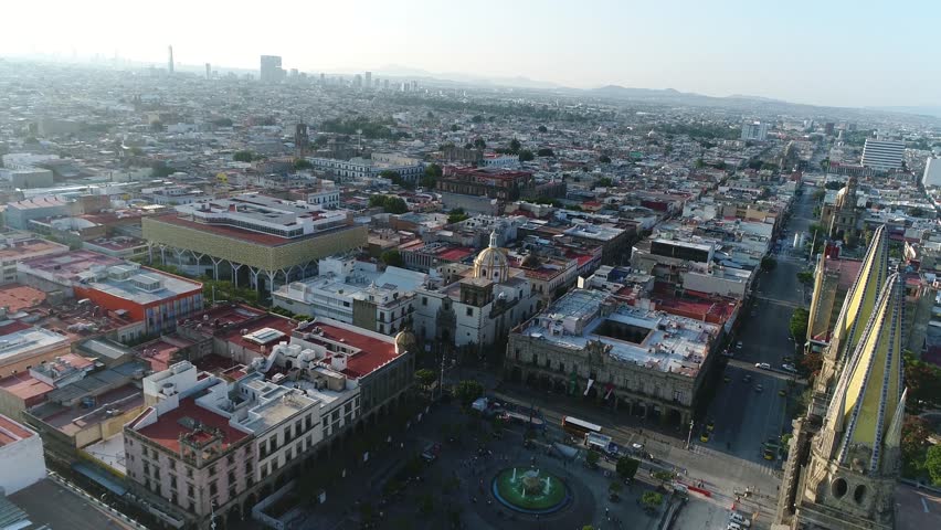 Catedral de Guadalajara Centro Día Drone Aerial Mexico