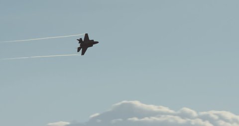 Israeli air force F-35 stealth fighter during low altitude flight