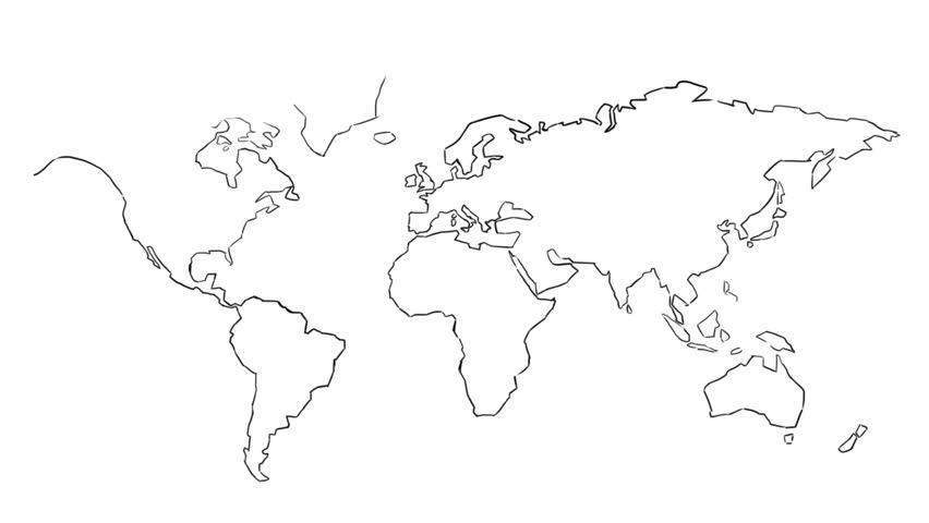 Whiteboard animation graphic of the worl map