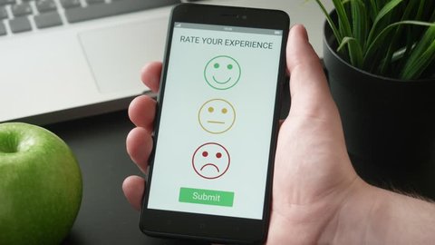 Giving a positive feedback on customer satisfaction app using smartphone