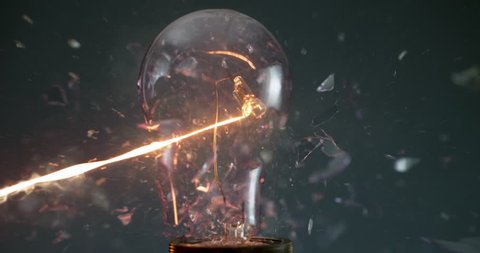 Lightbulb exploding super slow motion shot with Phantom Flex at 1000 frames per second