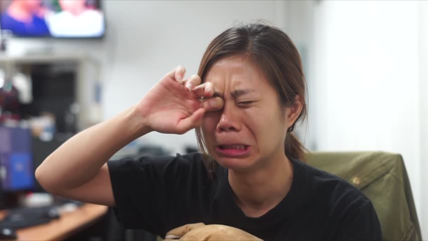 Asian woman with crying emotion.Sad concept. | Shutterstock HD Video #1007333434