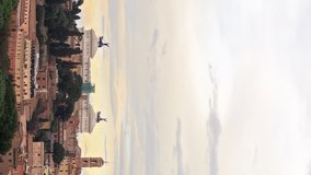 Vertical video. View of Rome. Panorama. Vittorio Emanuele II. Italy. TimeLapse