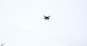Flying drone with camera on the sky