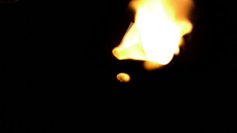 small fireball dancing in air